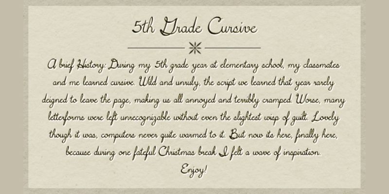 Best Cursive Fonts - 5th Grade Cursive Font