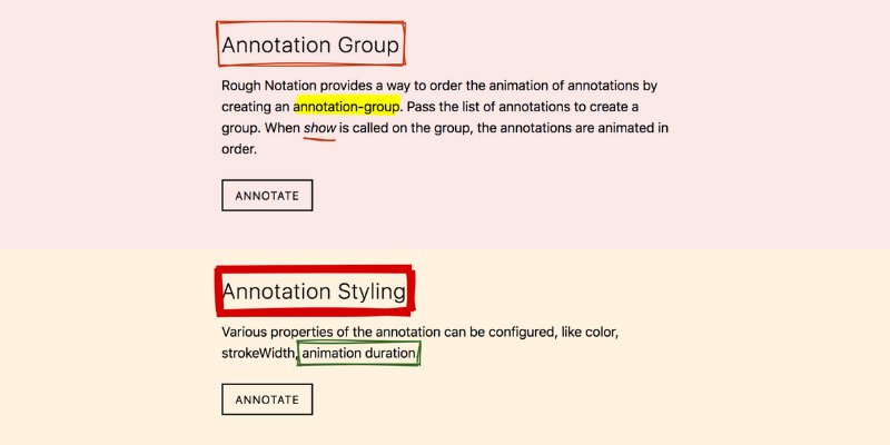 Rough Notation -  JavaScript library to create and animate annotations